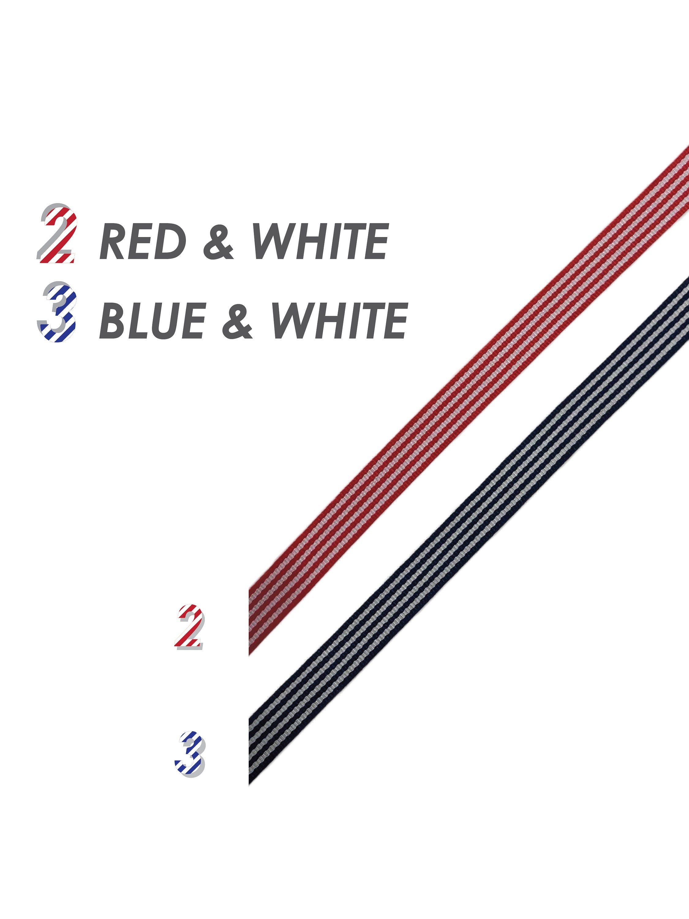 10 yds Red and White , Navy and White Non Striped Grosgrain Ribbon/Gift Wrap Ribbon, 1/2 Inch by 10 Yard/Spool