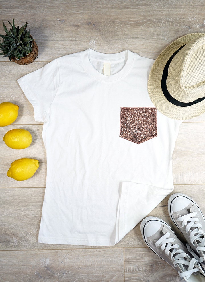 DIY Sew on Sequin Pocket Patches / 3 PCS