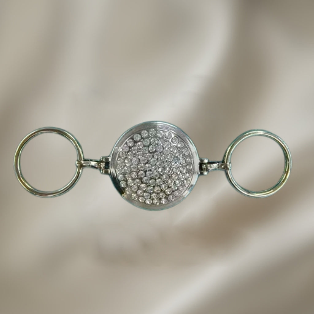 Rhinestone Circle Buckle Connector - Nickel Crystal Embellished with Dual O-Rings