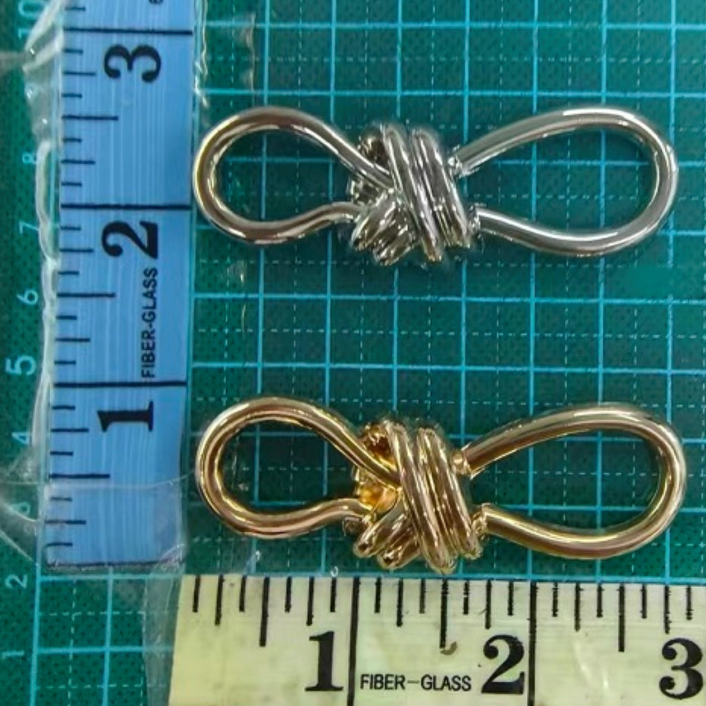 Infinity Knot Buckle Connector - Silver & Gold Twisted Design