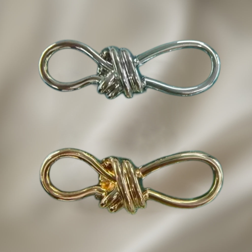 Infinity Knot Buckle Connector - Silver & Gold Twisted Design
