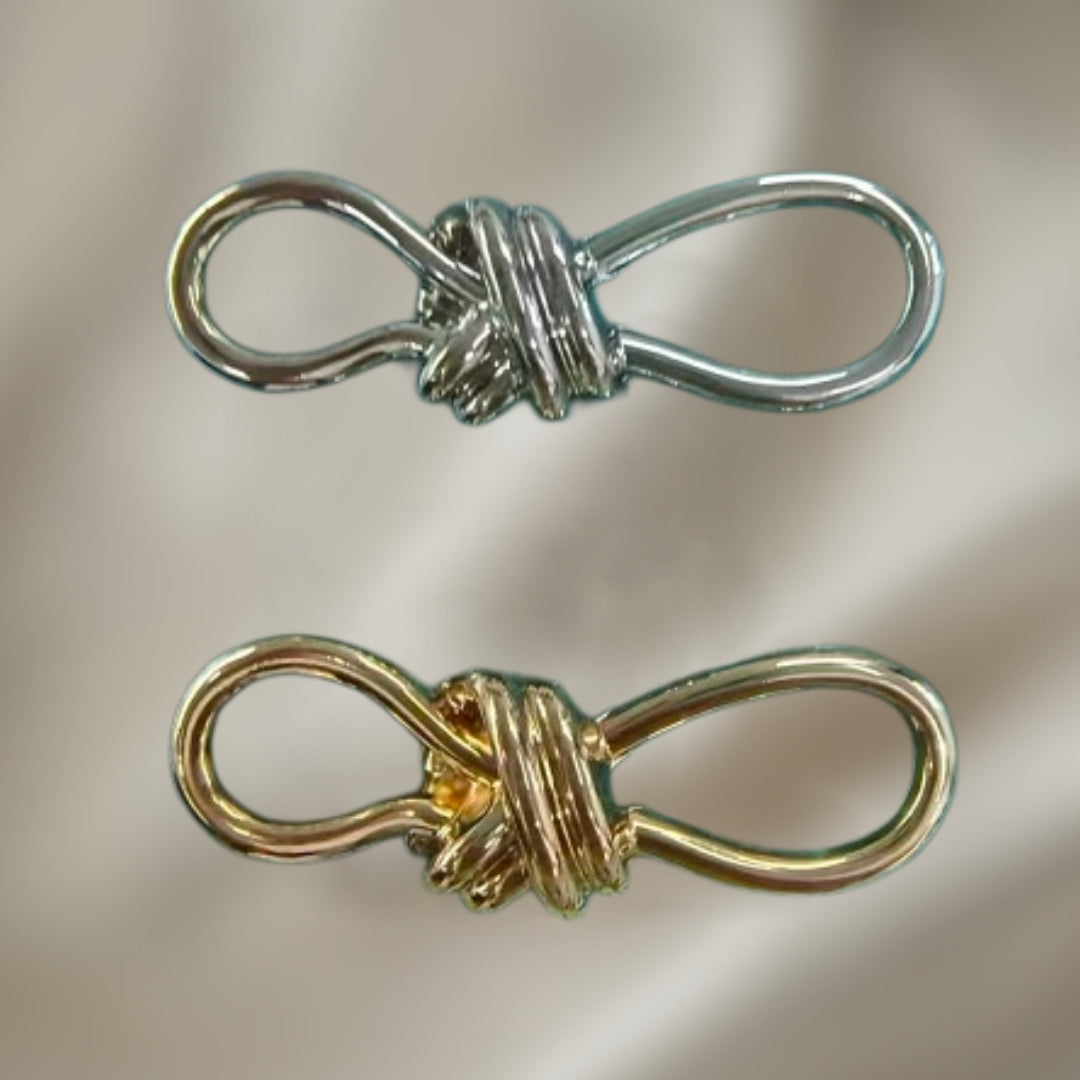 Infinity Knot Buckle Connector - Silver & Gold Twisted Design