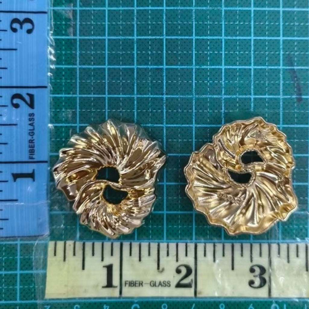 Metallic Wave BUTTON Gold