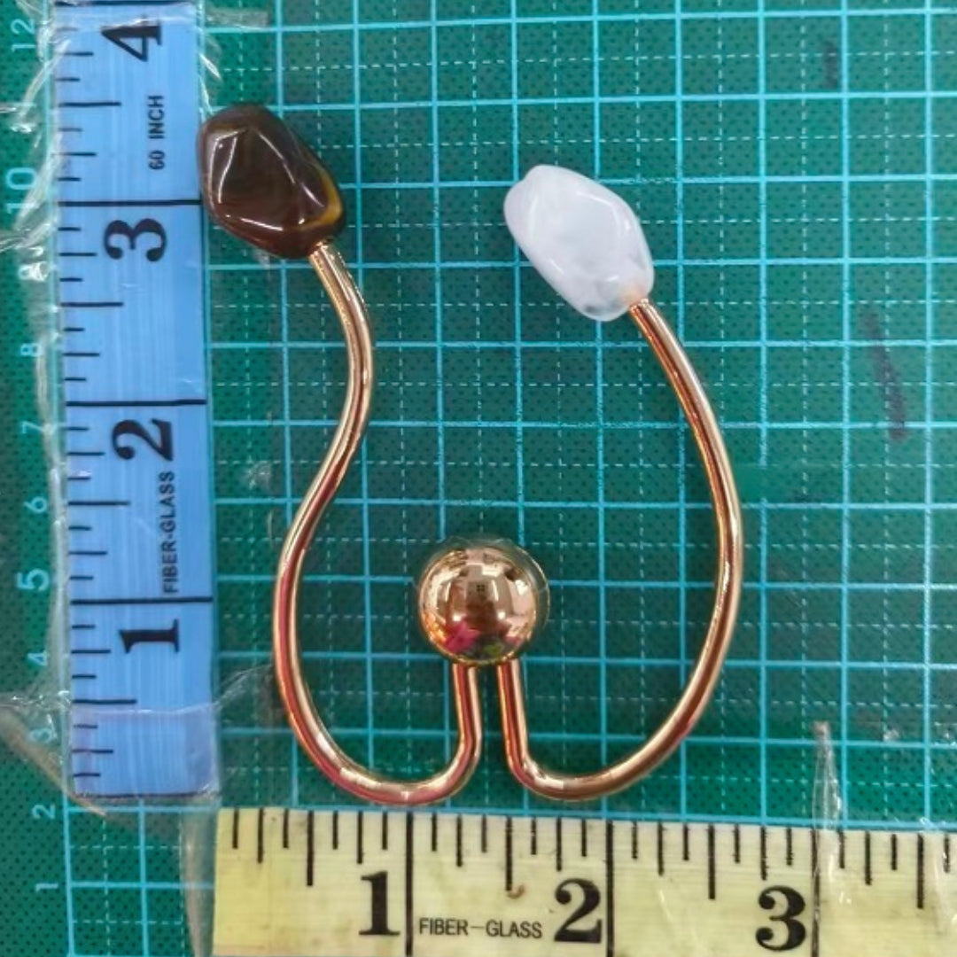 Elegant Hook Buckle Set with Natural Stone Accents