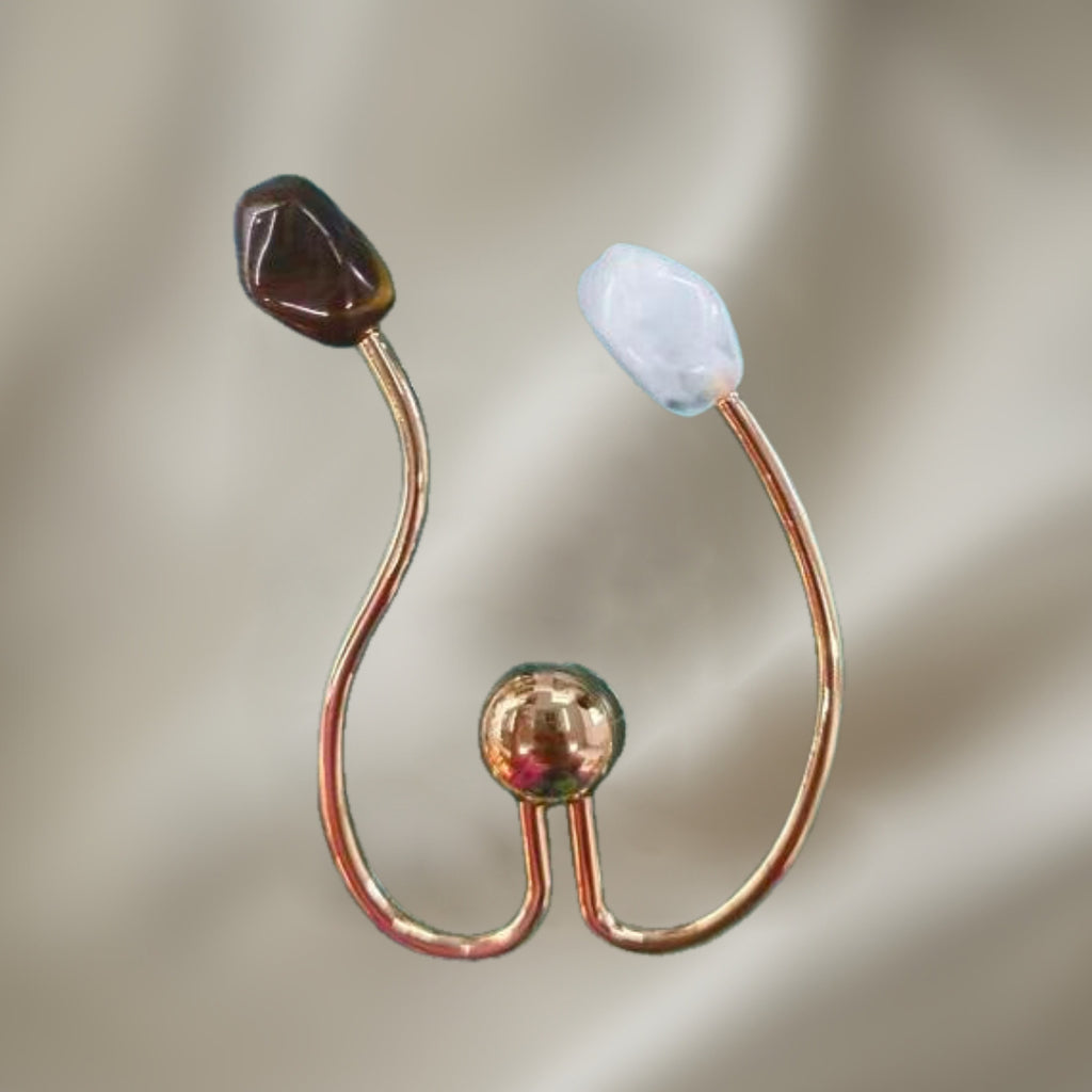 Elegant Hook Buckle Set with Natural Stone Accents