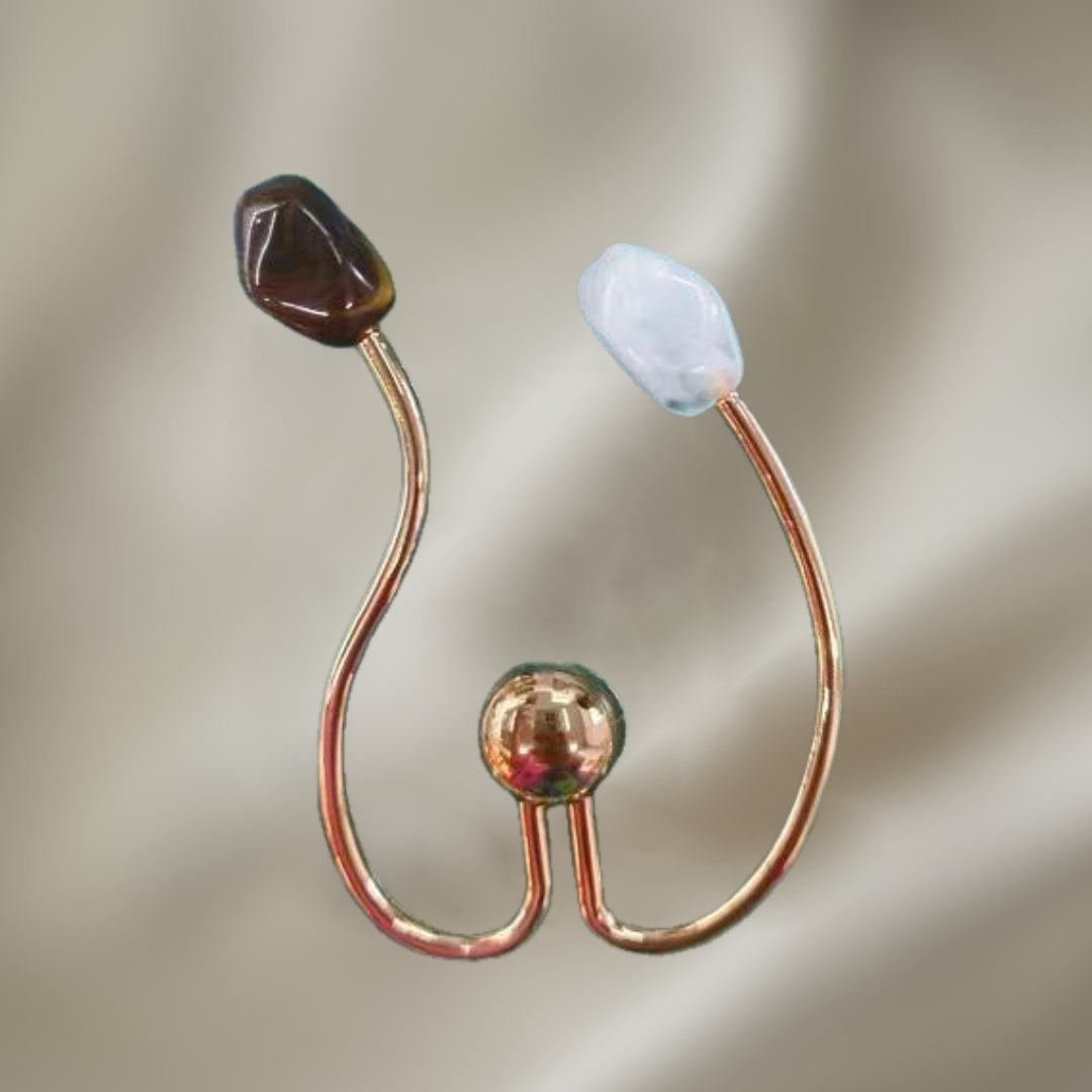 Elegant Hook Buckle Set with Natural Stone Accents