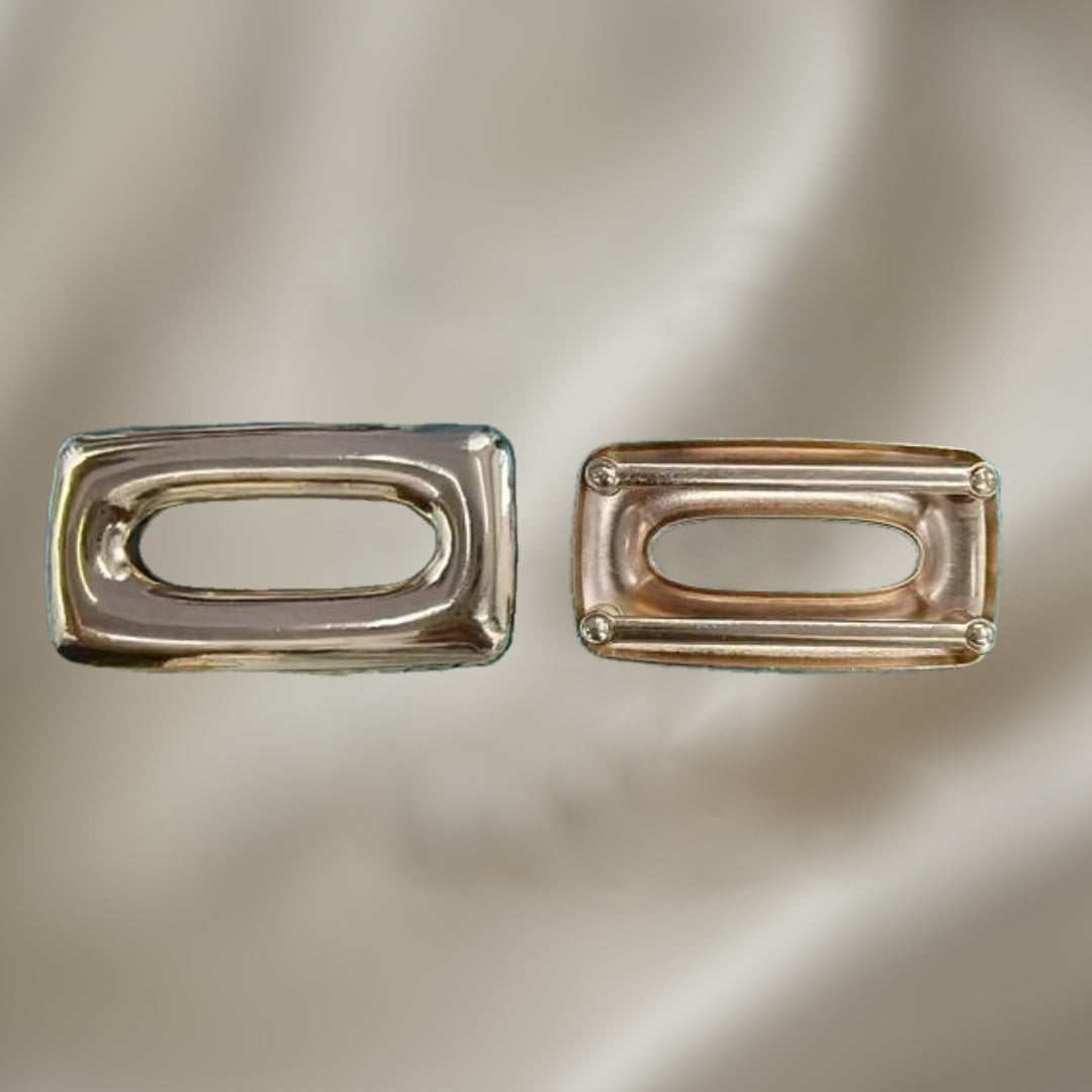 Gold-Tone Rectangular Buckle with Oval Opening