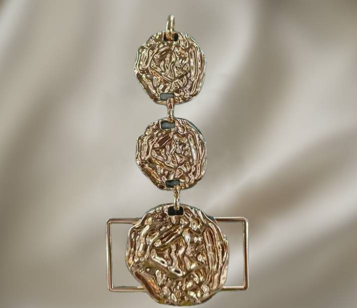 Vintage Gold-Tone Twisted Rope Design Decorative Buckle