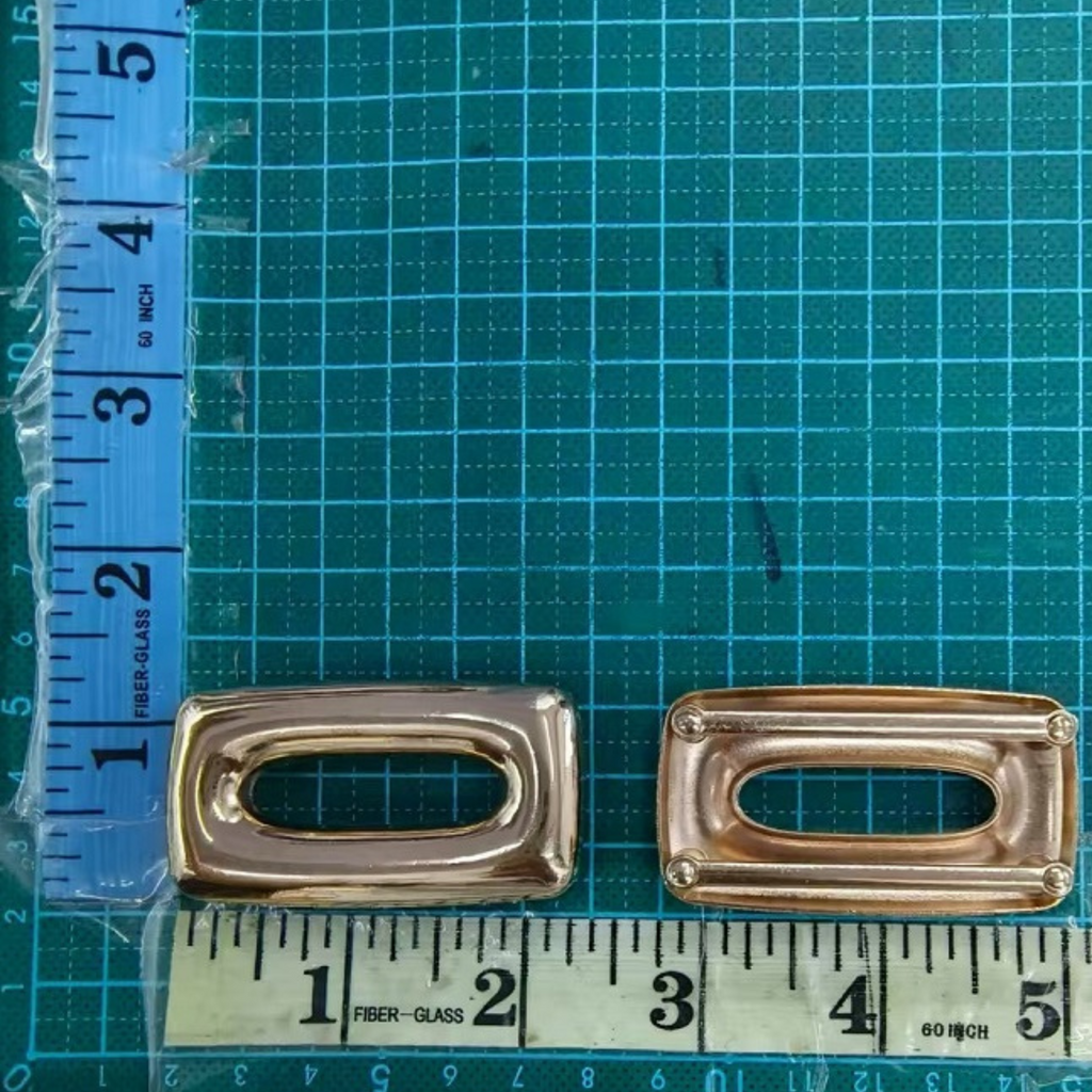 Gold-Tone Rectangular Buckle with Oval Opening