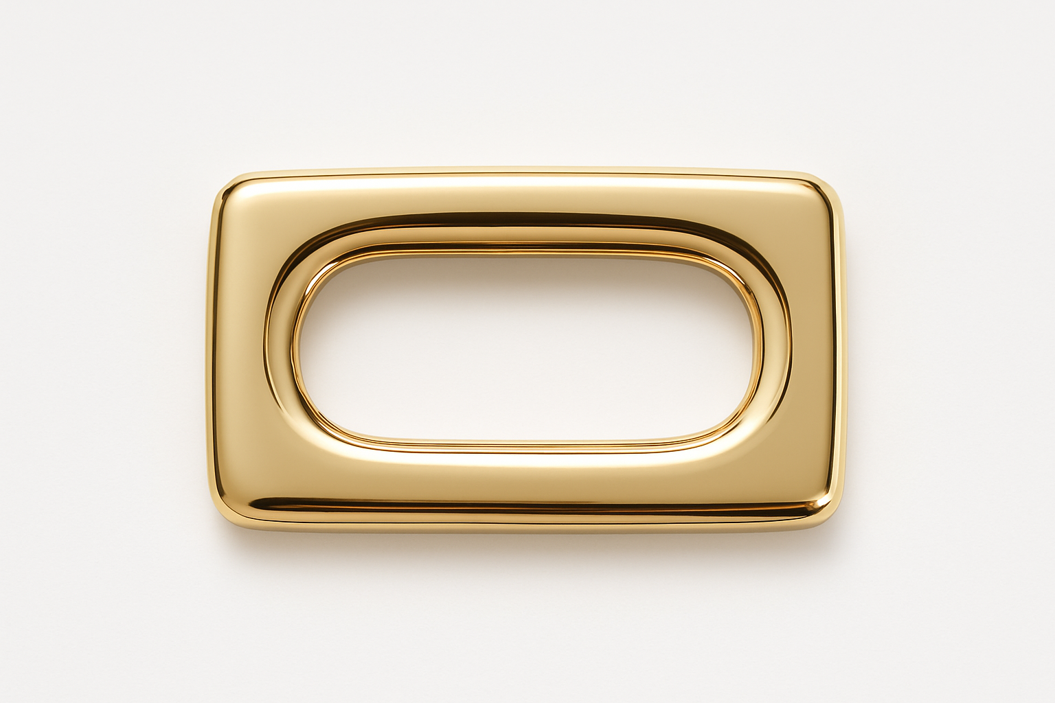 Gold-Tone Rectangular Buckle with Oval Opening