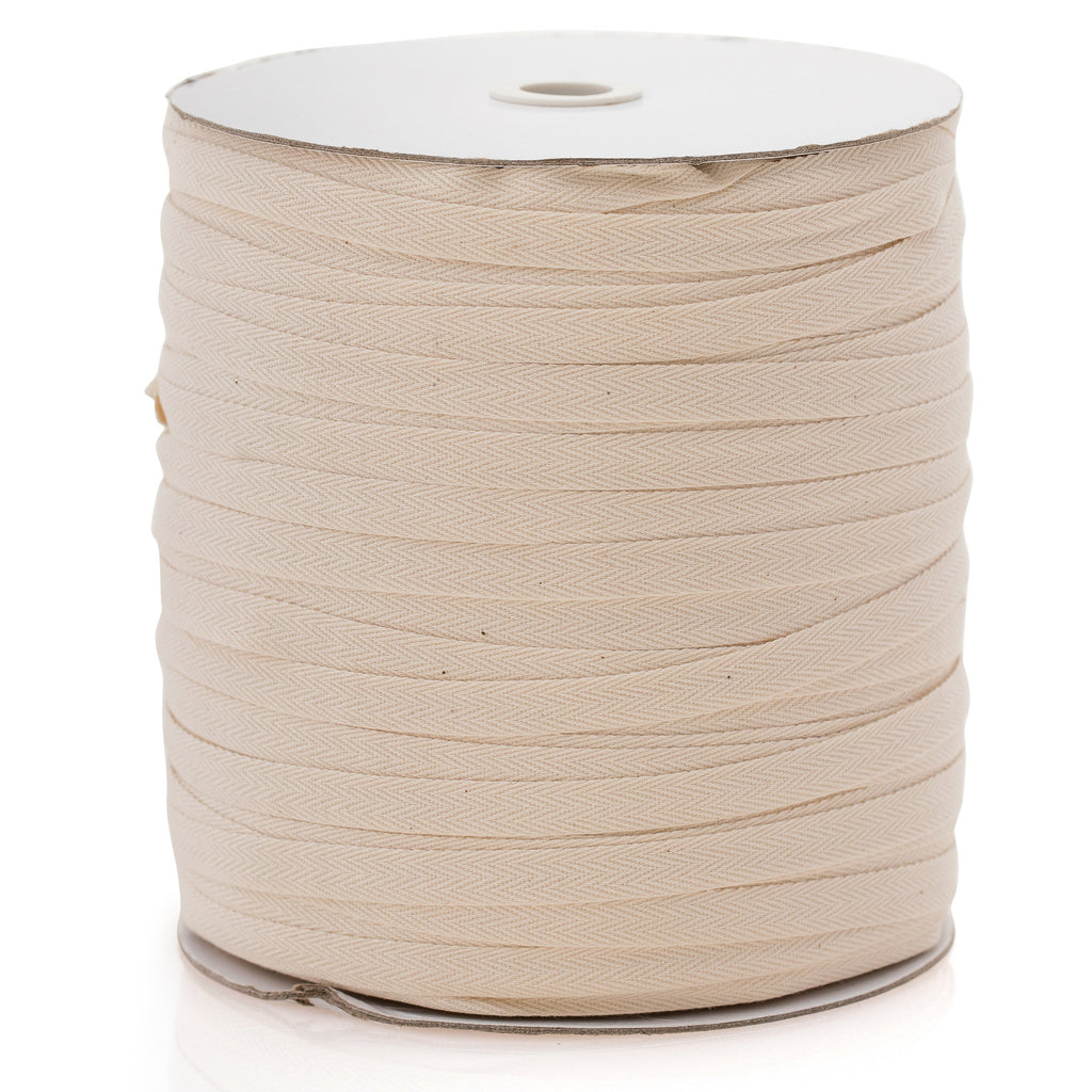 10 yards Herringbone Tape Ribbon Washable Cotton Twill Tape Natural Webbing Bias Tape Binding for Sewing Craft DIY Supplies - LA9473