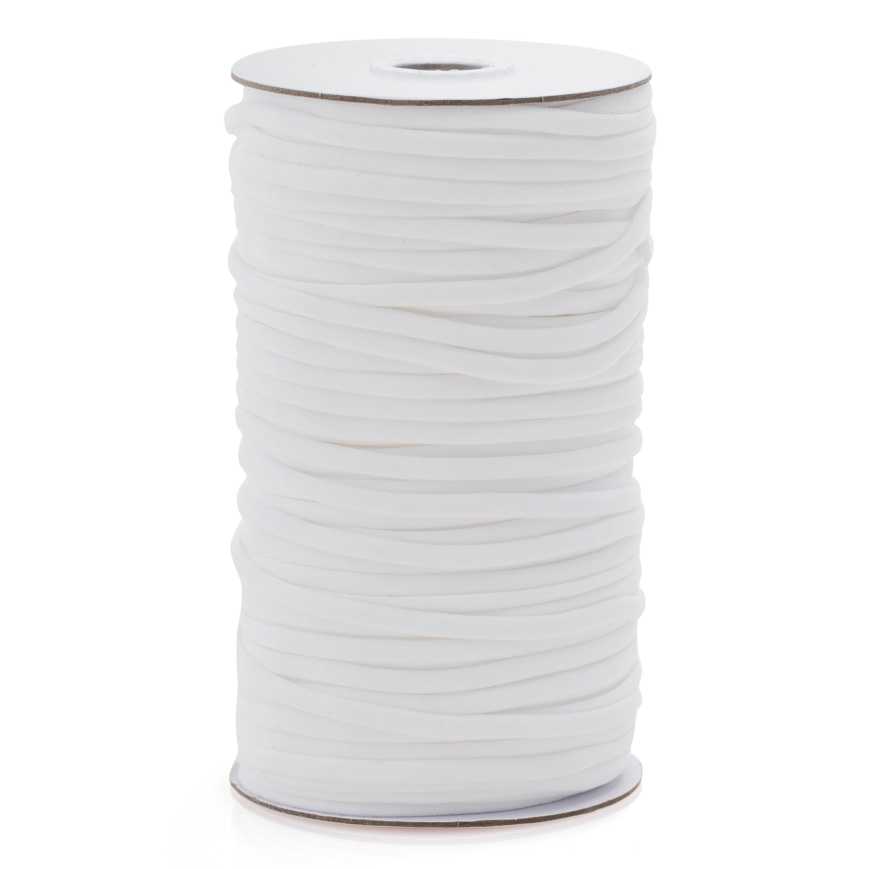 3mm,6mm Round Elastic Band Cord Ear Hanging Sewing For Face Mask 10 yards BLACK&WHITE
