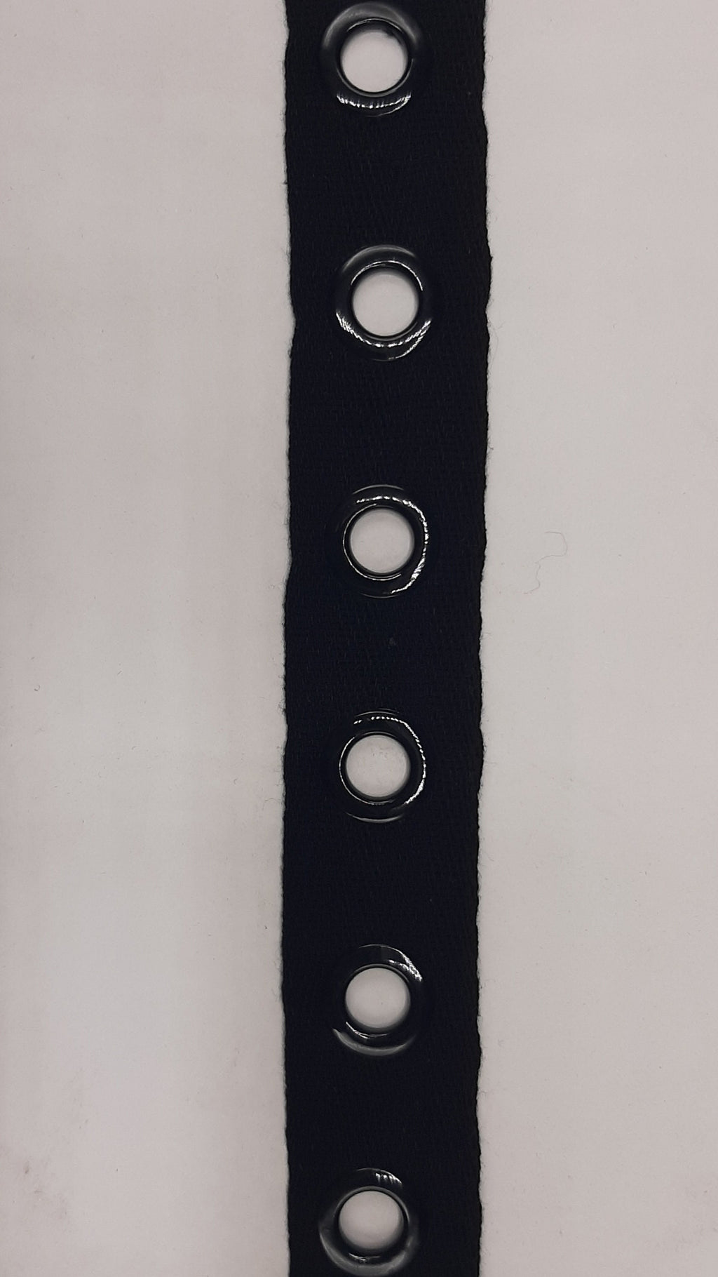 Black OR White Eyelet Sliver Plated Cotton Twill Tape By 10Yard