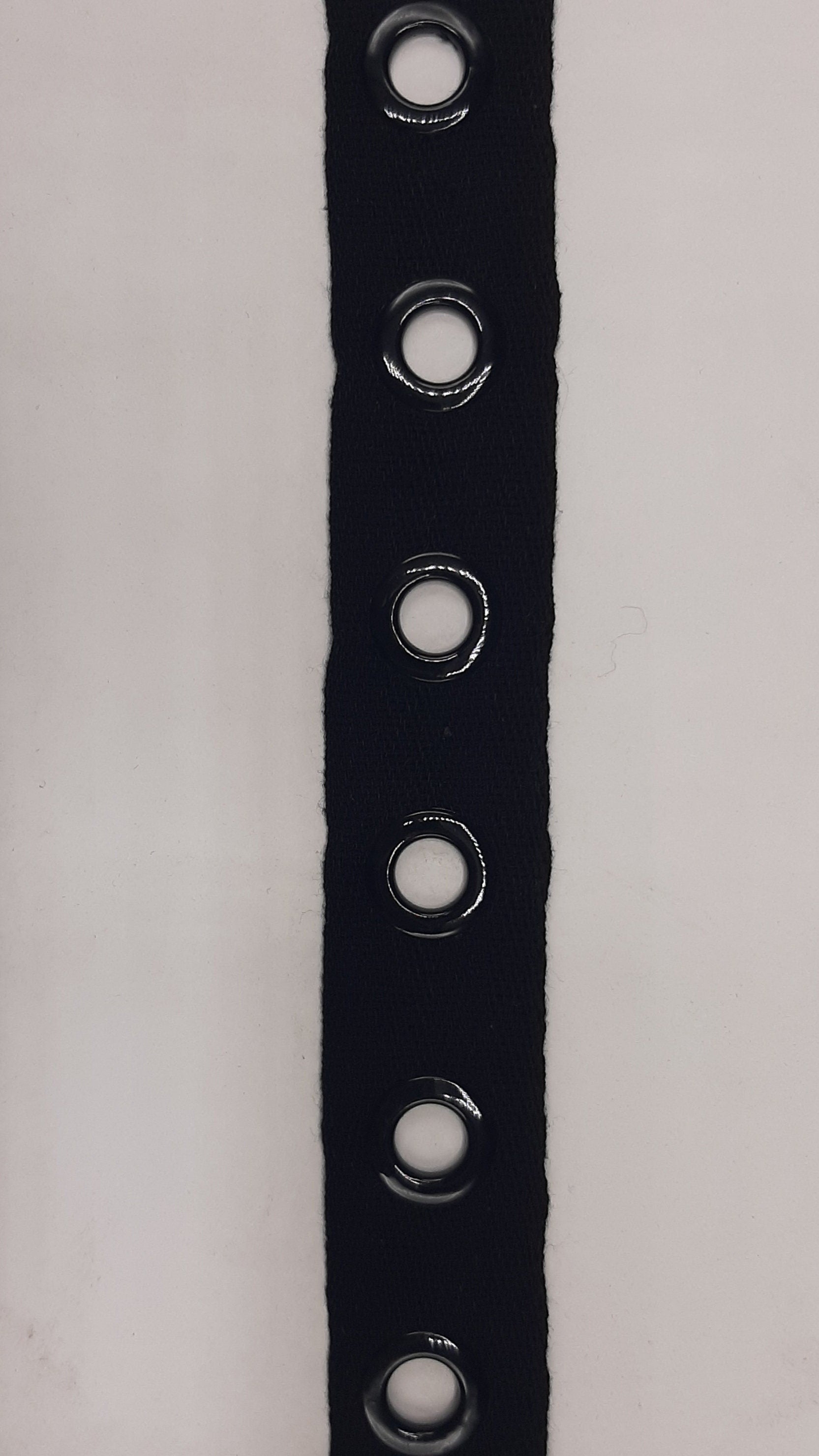 Black OR White Eyelet Sliver Plated Cotton Twill Tape By 10Yard