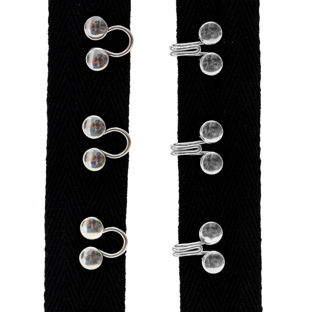 Beyond Trim White Cotton Hook & Eye Tape with black tape, white tape Gold Hooks and Sliver Hooks - 3yd
