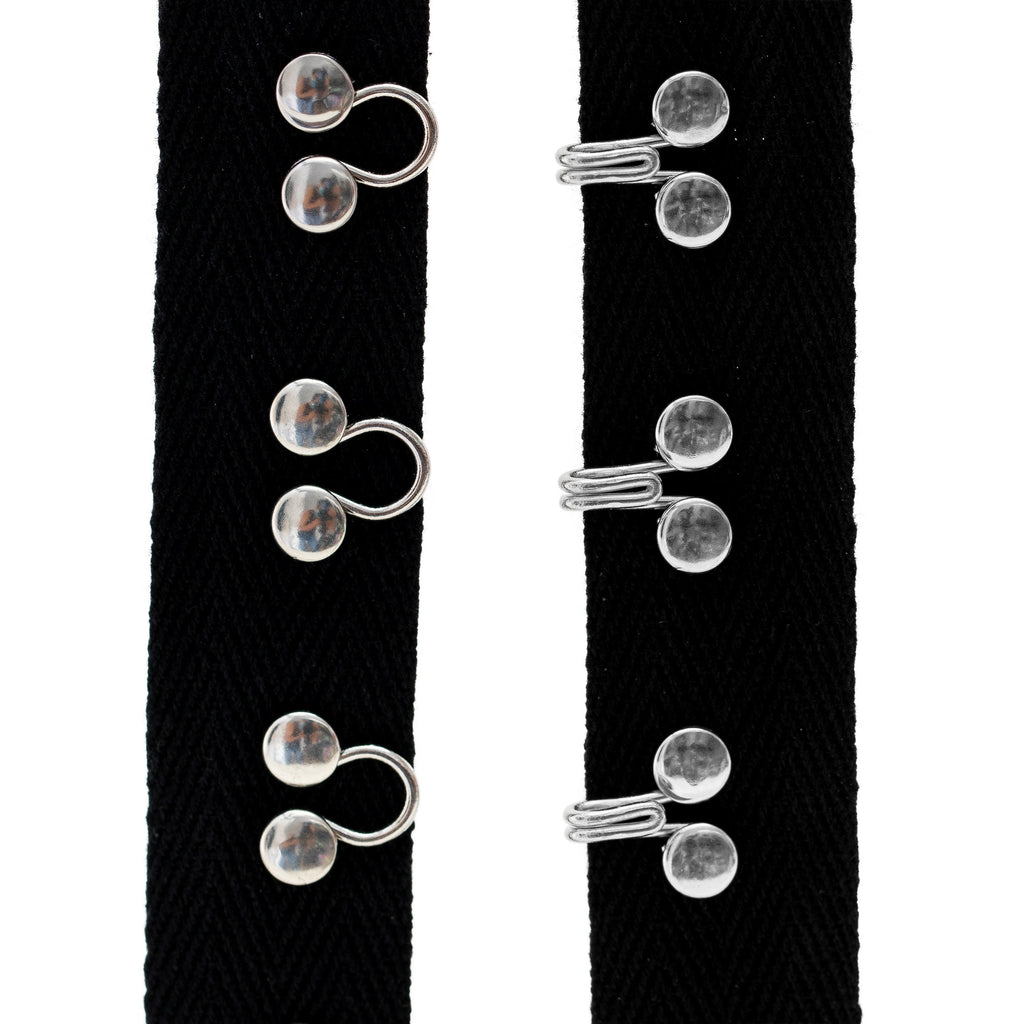 Beyond Trim White Cotton Hook & Eye Tape with black tape, white tape Gold Hooks and Sliver Hooks - 3yd