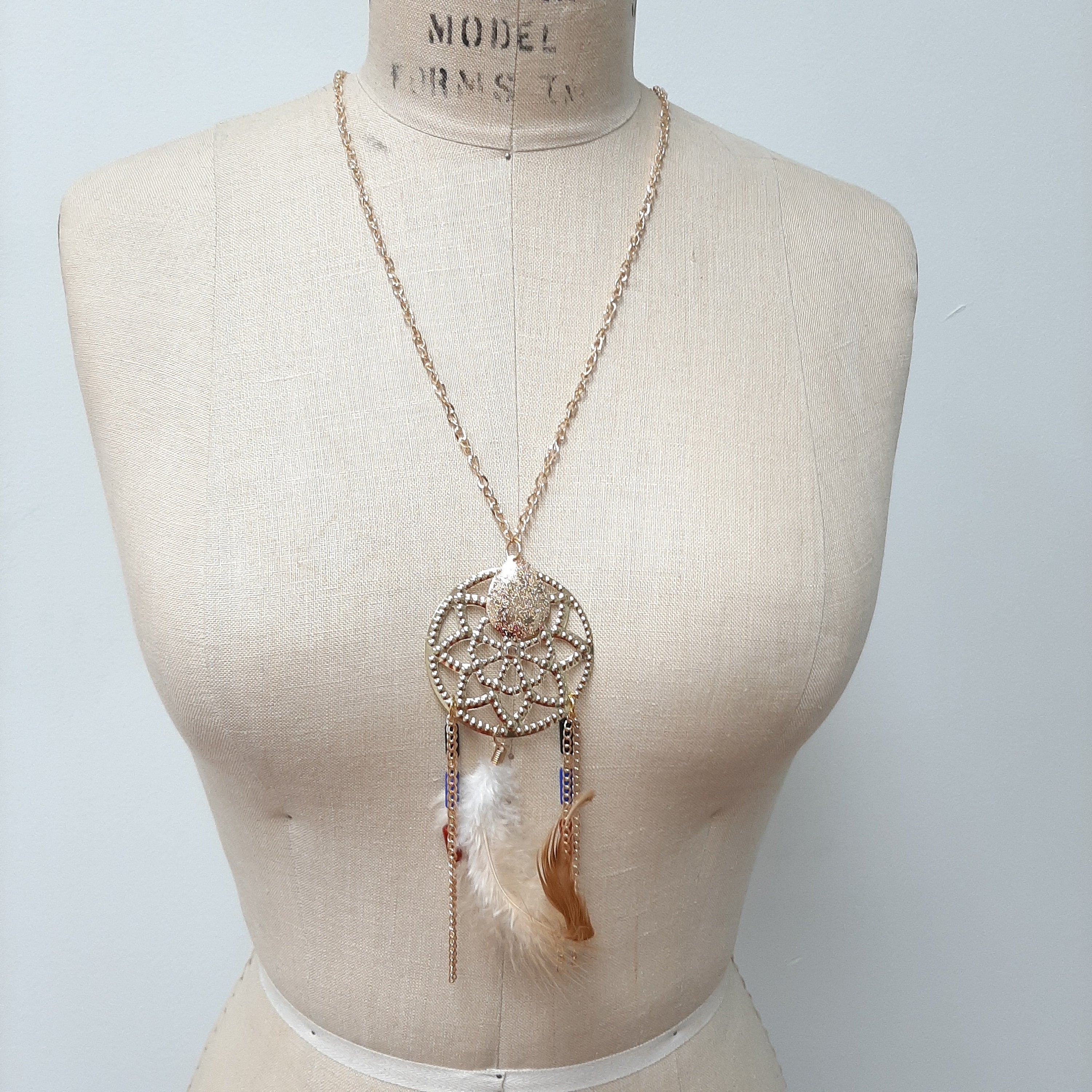 Feather Suede Necklace / Statement Necklace / Feather Tassel Necklace / Trendy Necklace