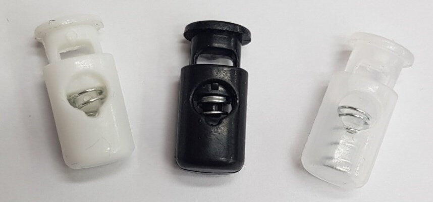 Plastic Cord Locks Spring Toggle Stopper Double Hole Cord Locks for Drawstring,Clothing, Shoelaces, Backpack, Lanyard - 10 pieces