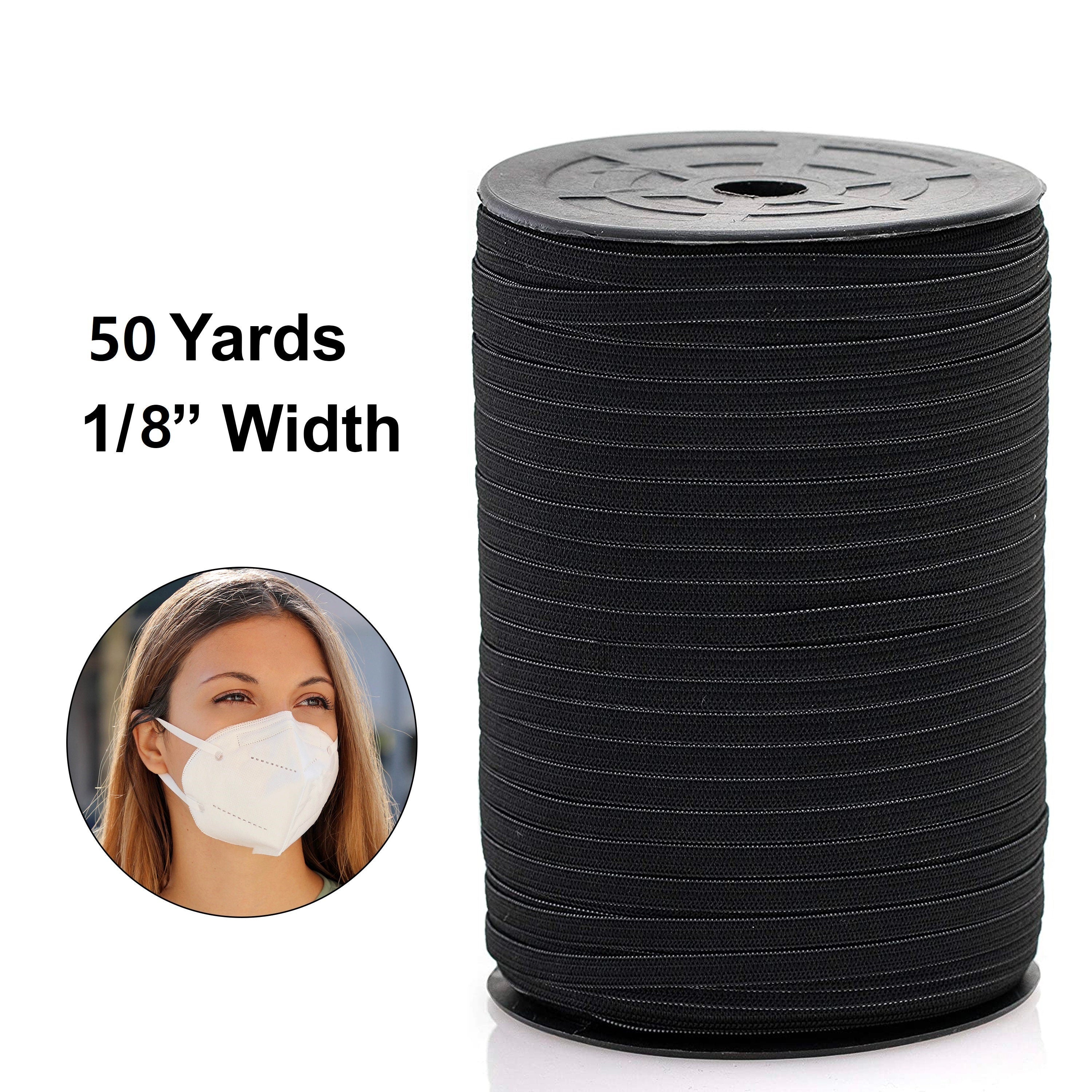 Elastic Band,1/8 Inch Width 10 Yards 3mm Flat Elastic Bands for Sewing Crafts DIY,Braided Elastic Cord,Elastic Rope,Black