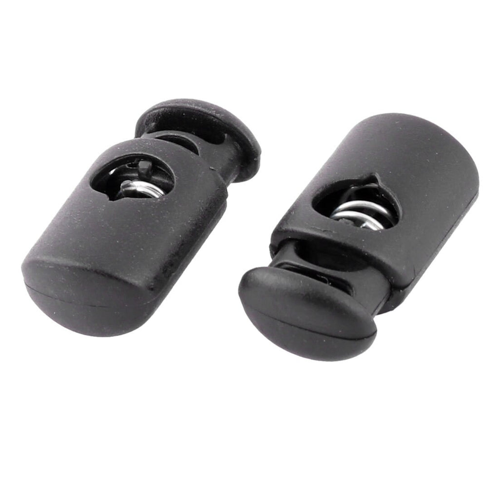 Beyond Trim Plastic Single Hole Cord Lock Stopper White & Black 100pcs