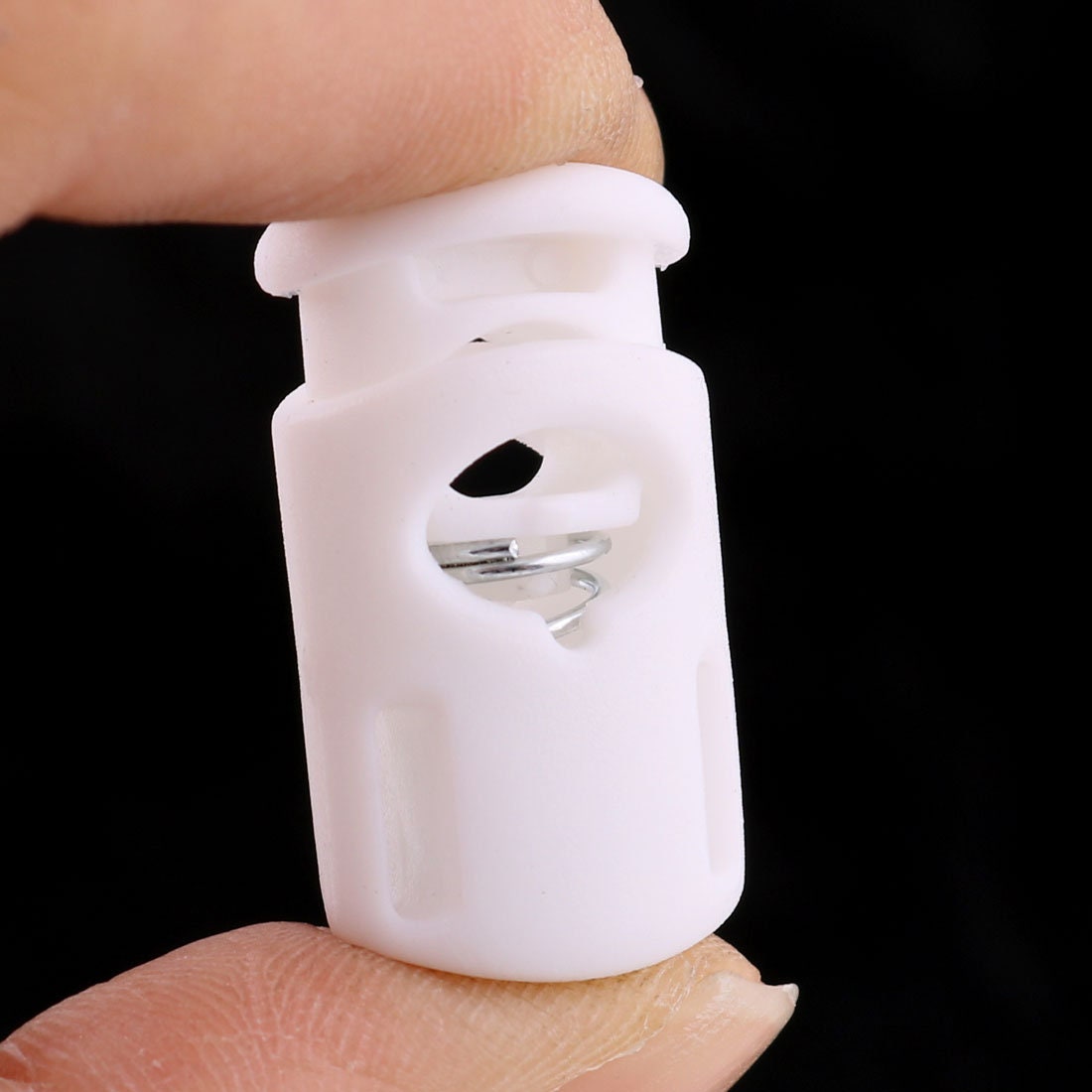 Beyond Trim Plastic Single Hole Cord Lock Stopper White & Black 100pcs