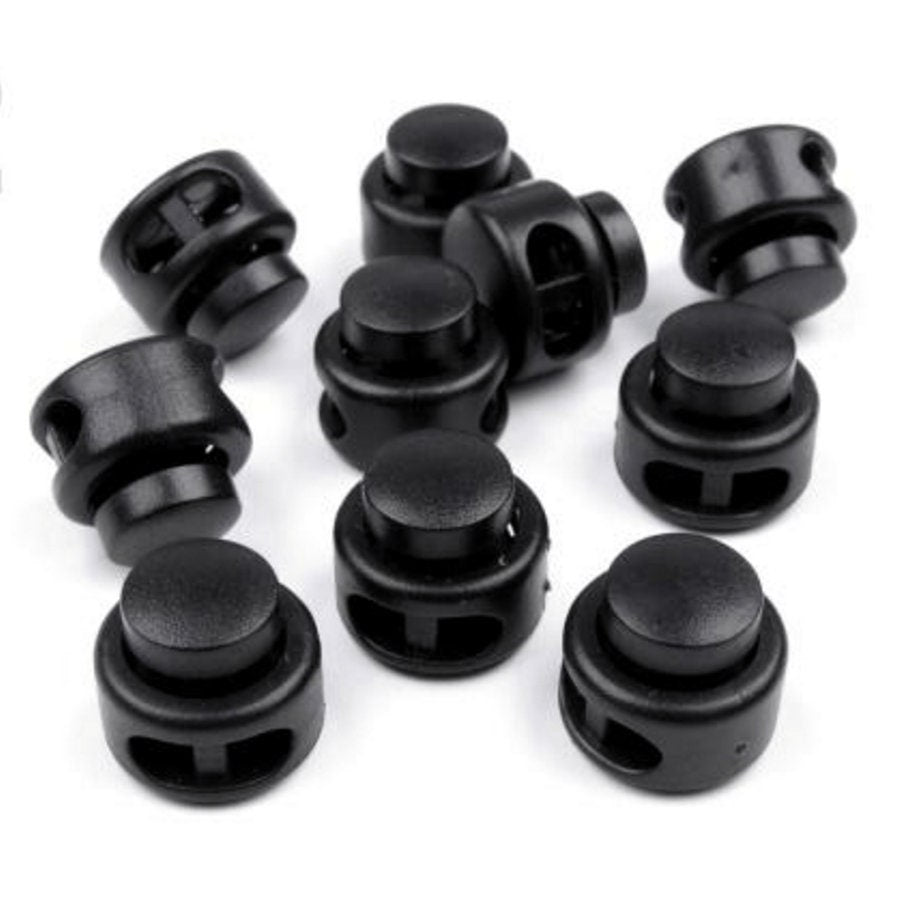 Plastic Cord Locks Spring Toggle Stopper Double Hole Cord Locks for Drawstring,Clothing, Shoelaces, Backpack, Lanyard - 10 pieces