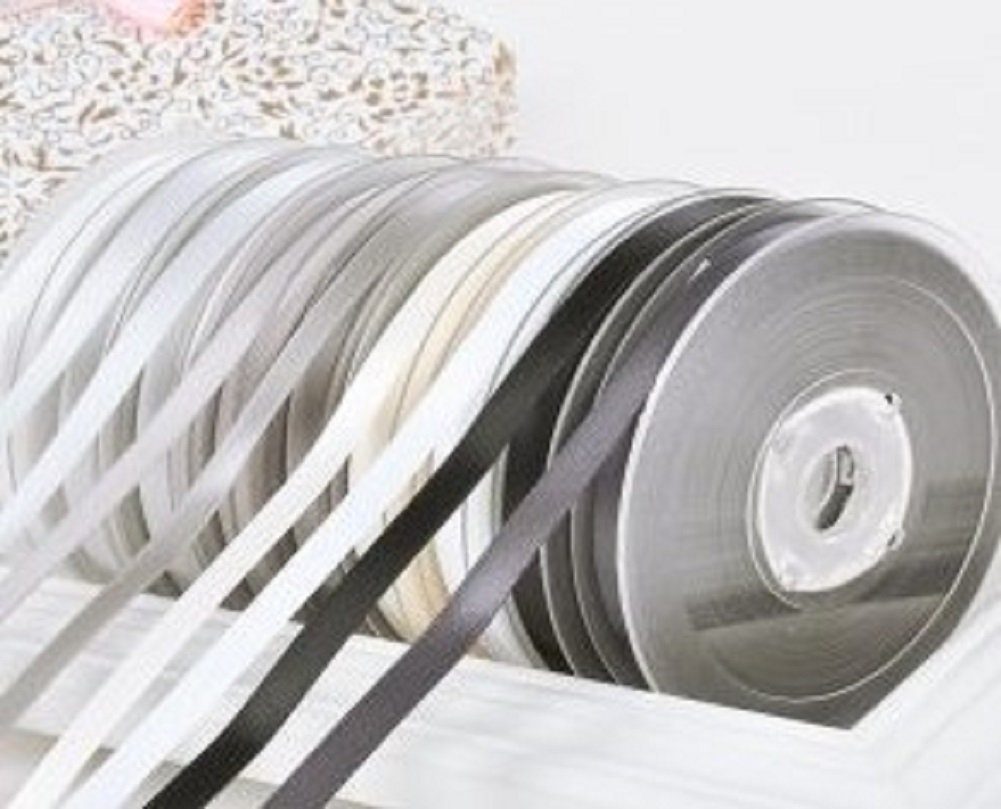 Beyond Trim Satin Ribbon Double Face Soft Sewing Binding Gift Wrapping Decoration Party Wedding Arts Crafts  Roll 100 Yard 077 Charcoal