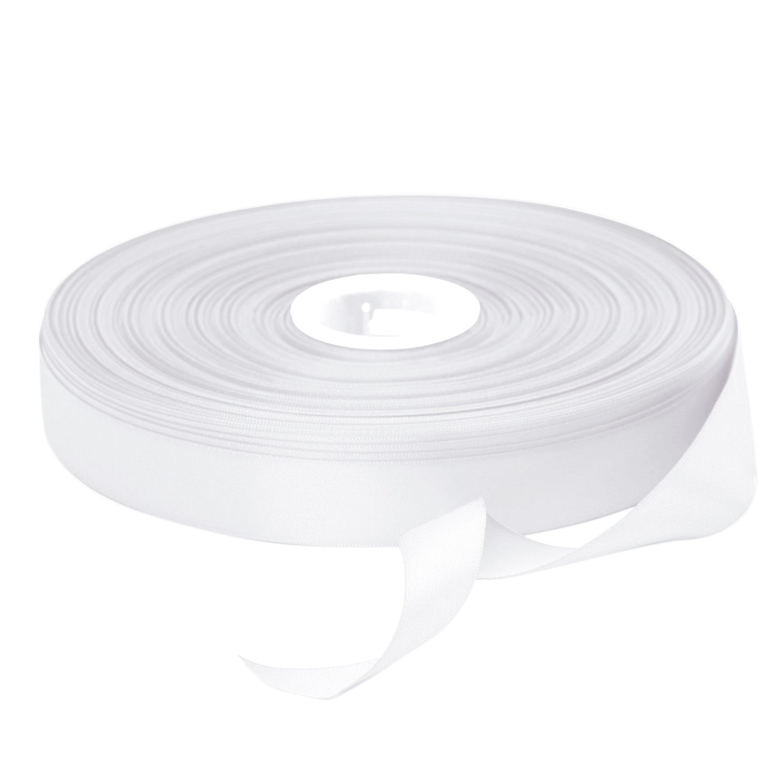 Beyond Trim Satin Ribbon Double Face Soft Sewing Binding Gift Wrapping Decoration Party Wedding Arts Crafts Roll 100 Yard  White