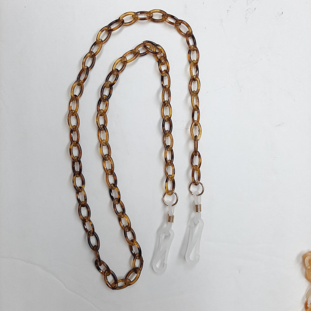 Face Mask Chain, Mask Lanyard, Tortoise Shell Face Mask Holder, Tortoise Face Mask Strap, Minimalist Face Mask Chains MT-260