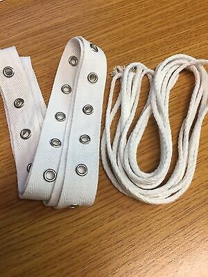 White Grommet Tape with Nickel Eyelet Cotton Twill Tape on Trim 5 yds - AL27D / LA10541D