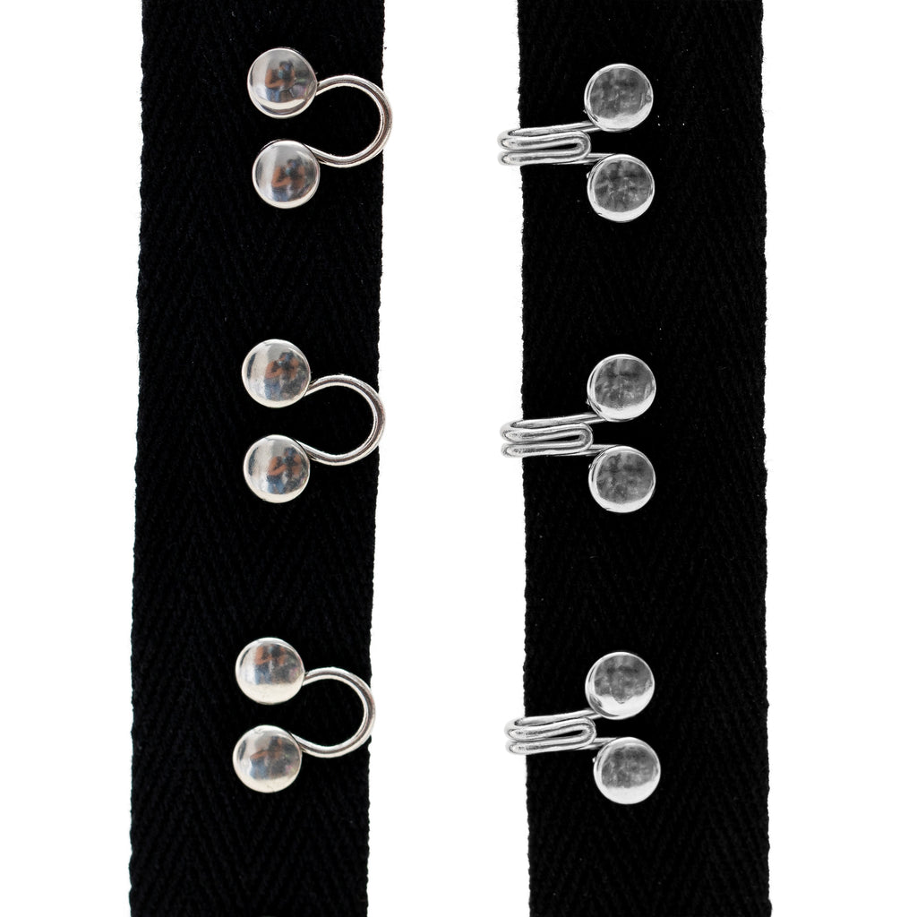 Black hook and eye tape trim 1" width cotton hook and eye tape - TL391B