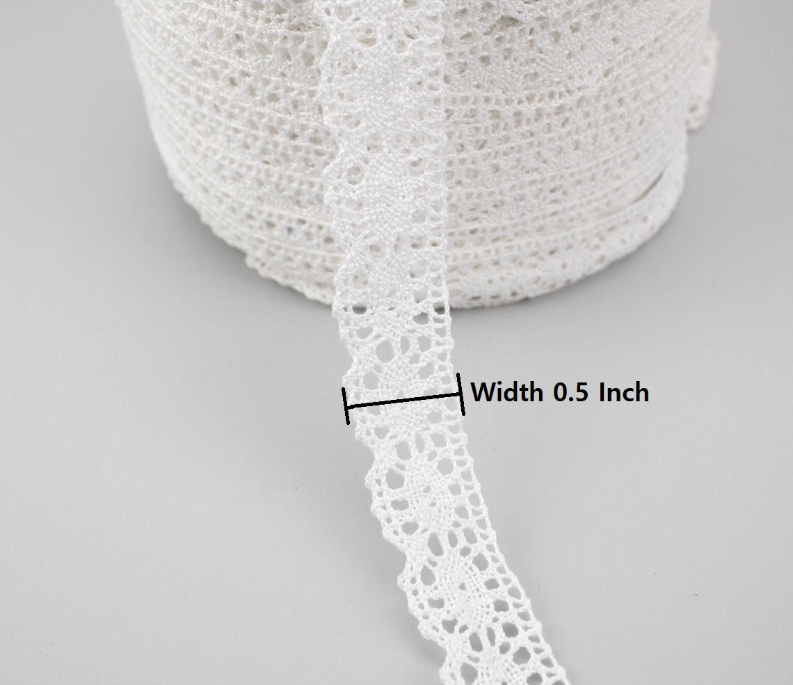 White Cotton Crochet Scalloped Lace Trim 5 yards