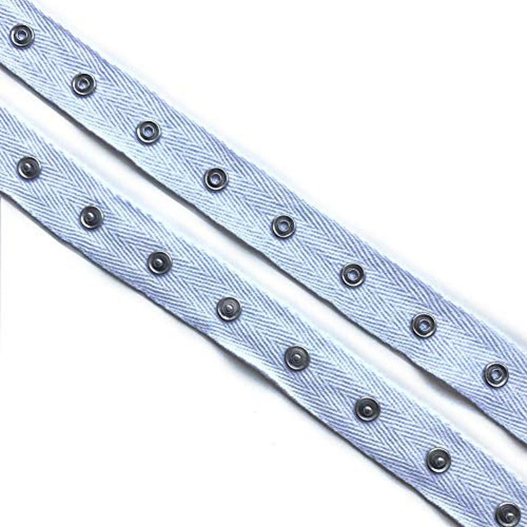 Beyond Trim Snap Button Tape - 1 Inch Twill Fastener Metal Press Stud Crafts DIY Black / White / Green / Brown / 3 / 5 / 10 YDS - LA10541