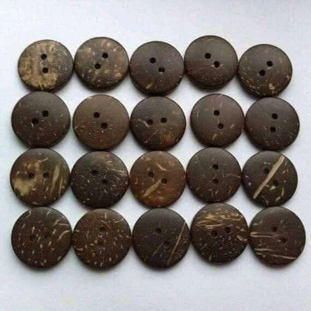 50 PCS Vintage Wooden Brown Buttons Coconut Shell Buttons