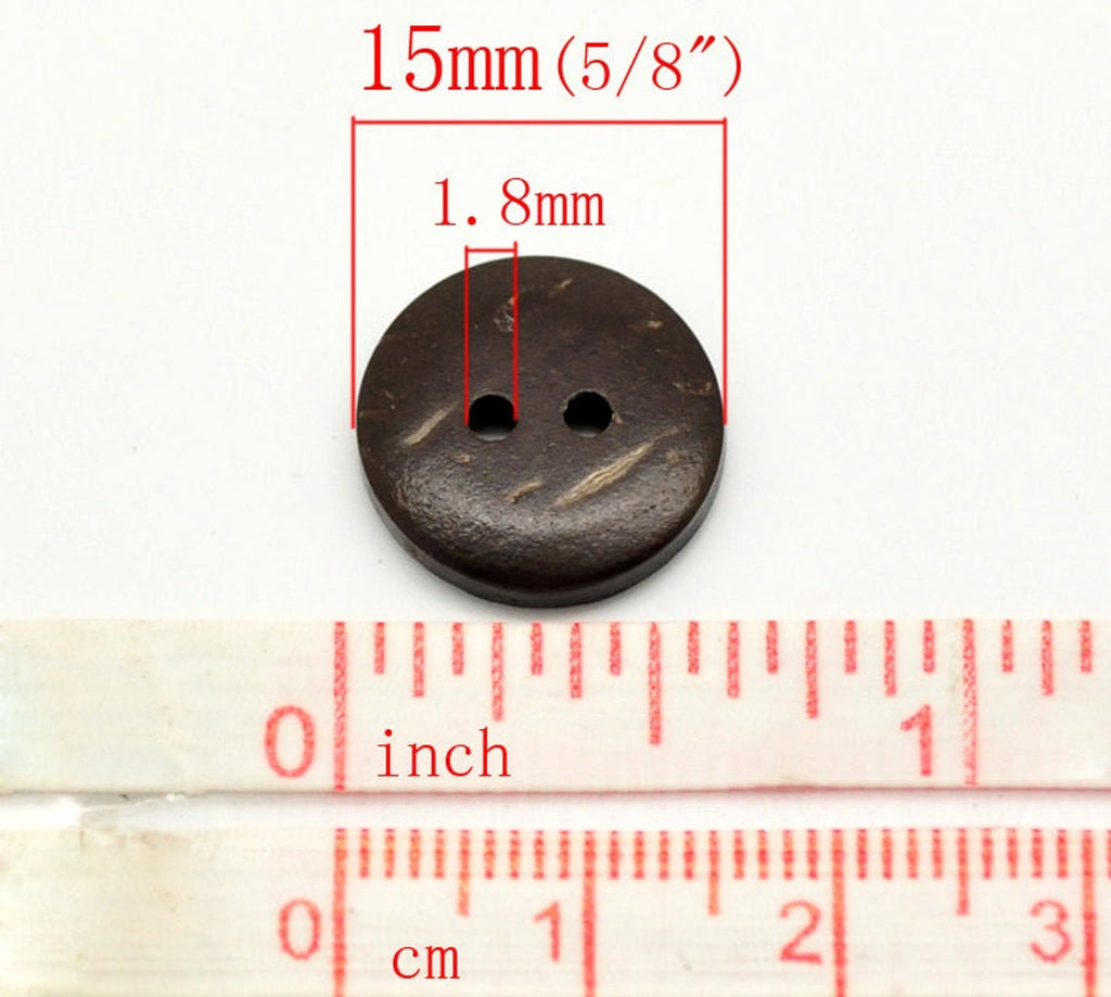 50 PCS Vintage Wooden Brown Buttons Coconut Shell Buttons