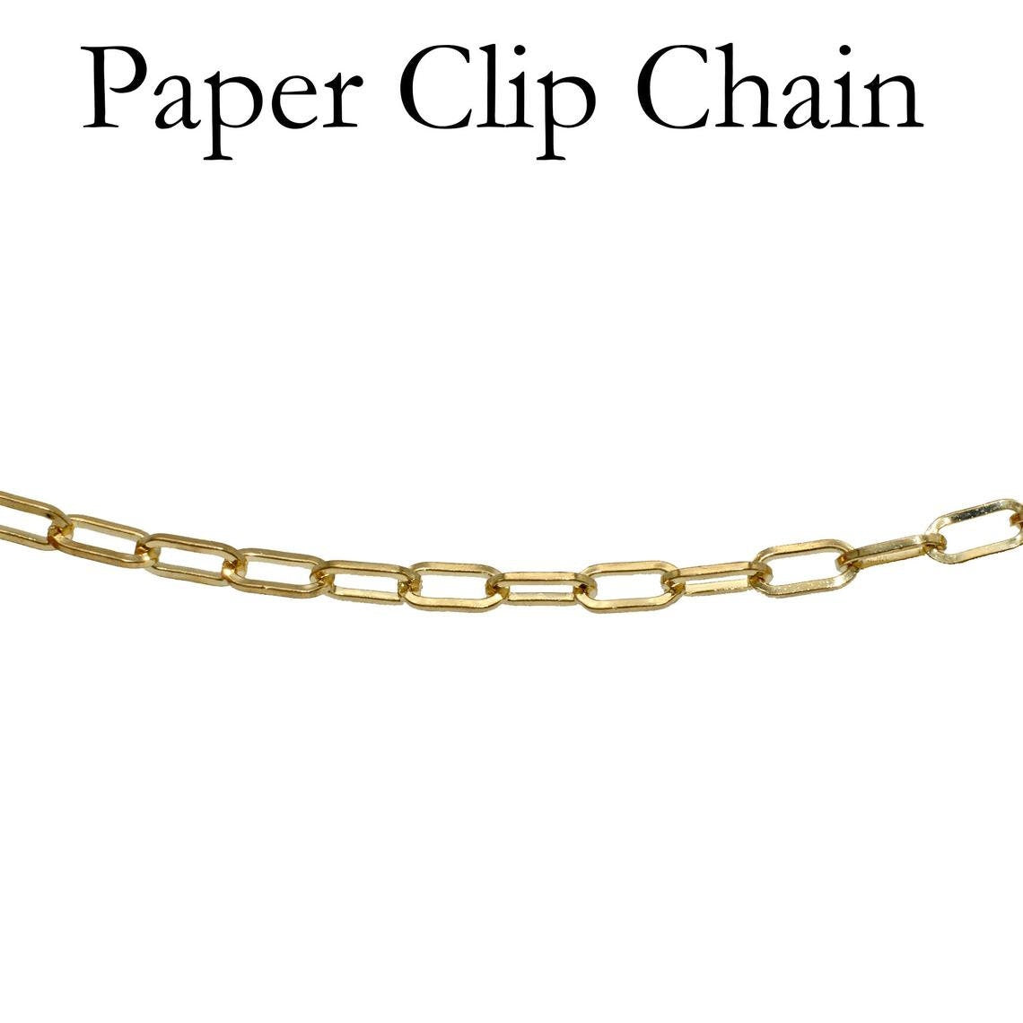 Paperclip Chain Gold/Silver Color Long Oval Rectangle Paper Clip Chain 1 yard, 3 feet Lead, Unfinished Link Chain