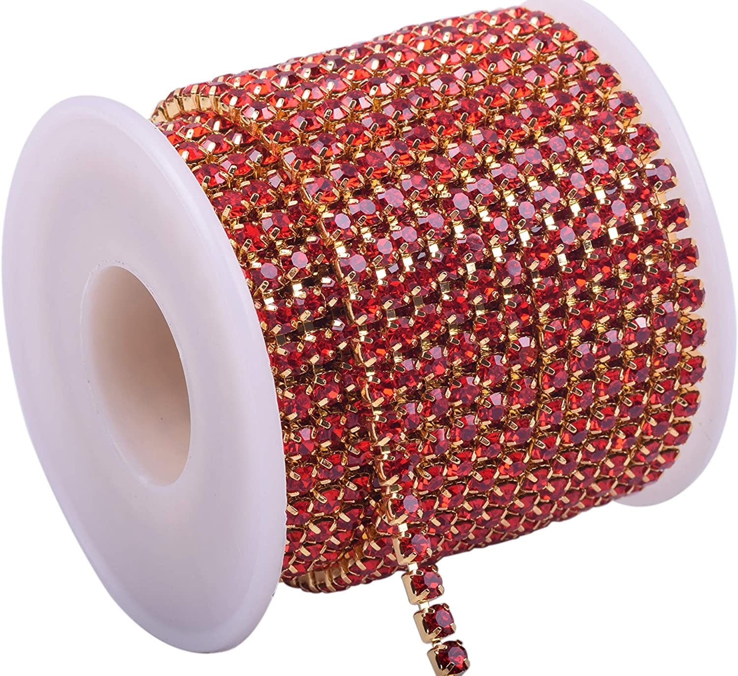 Gold Rhinestone Chain By Yard With Clear Crystal - 3mm,  4mm, DIY Sparkling Accessories  3yds