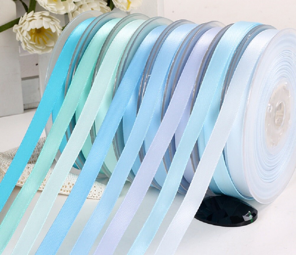 Beyond Trim Satin Ribbon Double Face Soft Sewing Binding Gift Wrapping Decoration Party Wedding Arts Crafts D??cor DIY Roll 100 Yard 314 Aqua