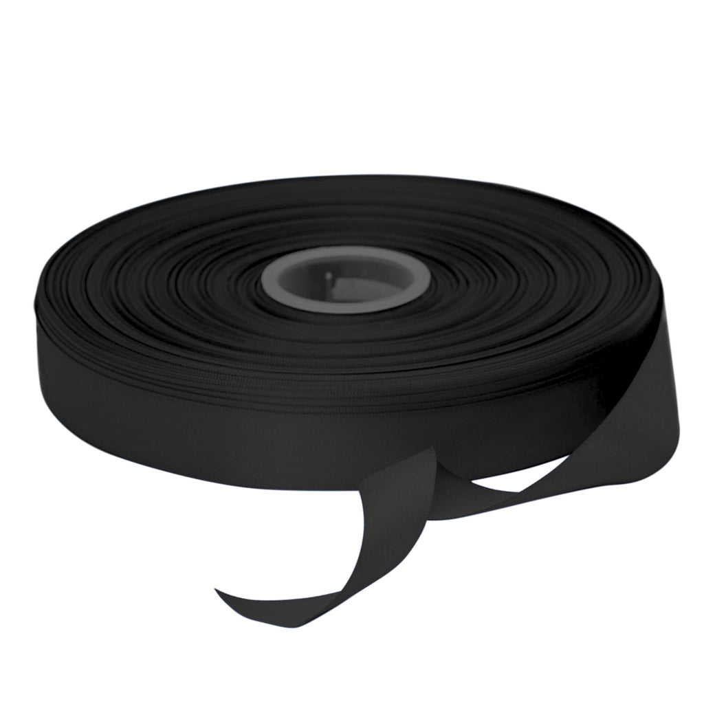 Beyond Trim Satin Ribbon Double Face Soft Sewing Binding Gift Wrapping Decoration Party Wedding Arts Crafts D??cor DIY Roll 100 Yard 030 BLK