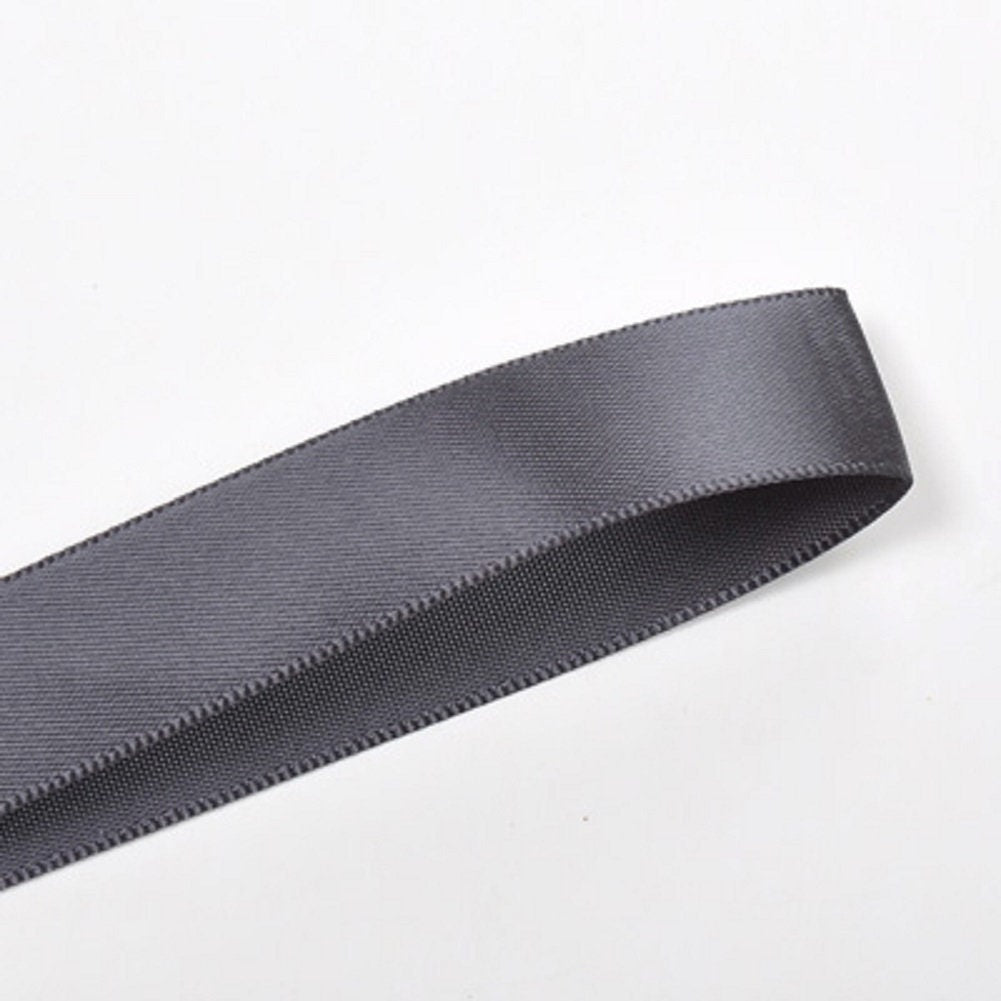 Beyond Trim Satin Ribbon Double Face Soft Sewing Binding Gift Wrapping Decoration Party Wedding Arts Crafts  Roll 100 Yard 077 Charcoal