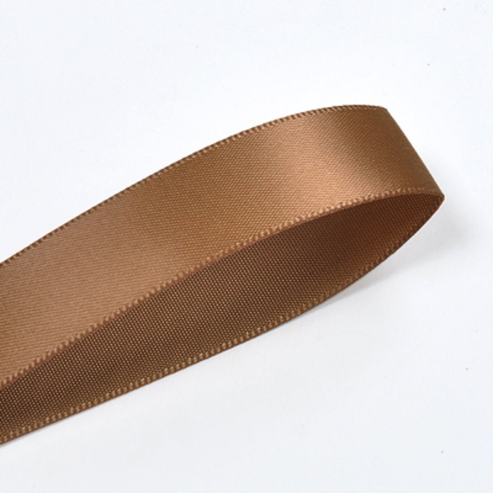 Beyond Trim Satin Ribbon Double Face Soft Sewing Binding Gift Wrapping Decoration Party Wedding Arts Crafts Roll 100 Yard 846 Golden Brown