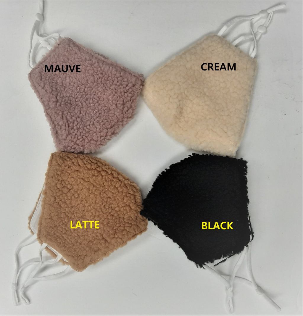Teddy bear Faux Fur Sherpa Mask Faux Shearling Mask Faux Fur Sherpa Warm Face Mask MA1155-A