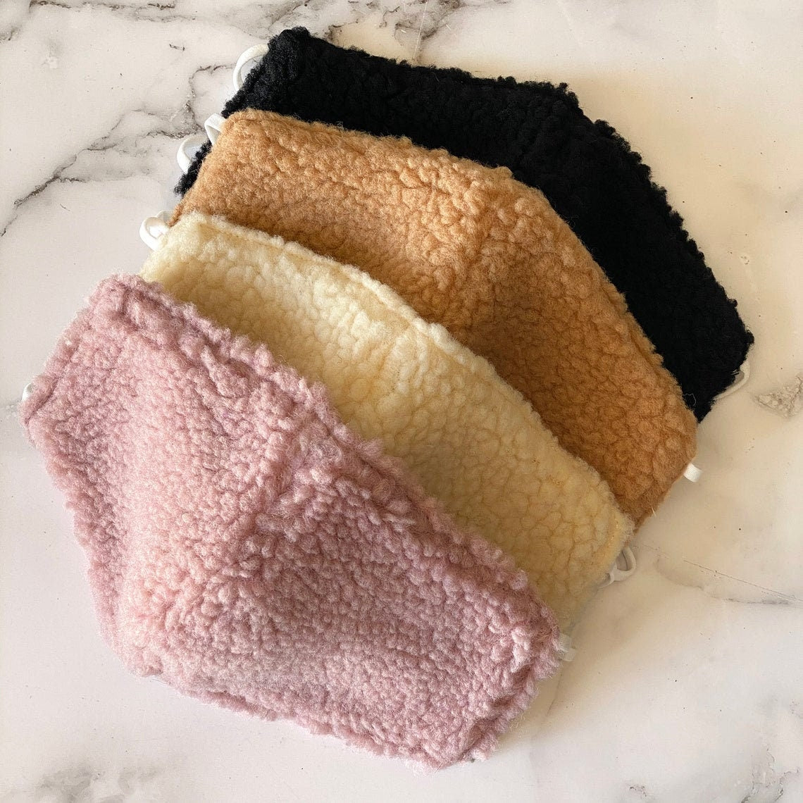 Teddy bear Faux Fur Sherpa Mask Faux Shearling Mask Faux Fur Sherpa Warm Face Mask MA1155-A