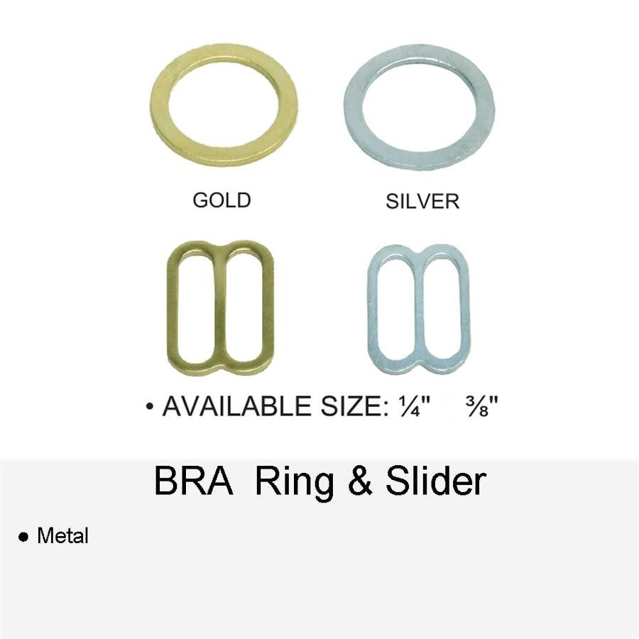 50 pair BRA Rings OR Sliders set for swimwear or bra making- 1/4"/6mm, 3/8"/10mm, 1/2"/12mm, 5/8"/15mm, 3/4"/20mm