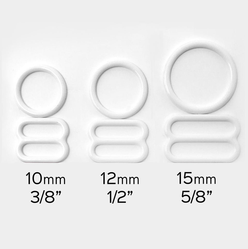 50 pair BRA Rings OR Sliders set for swimwear or bra making- 1/4"/6mm, 3/8"/10mm, 1/2"/12mm, 5/8"/15mm, 3/4"/20mm