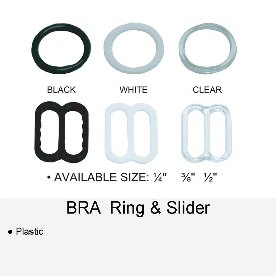 Plastic BRA Rings OR Sliders in pair set for swimwear or bra making - plastic