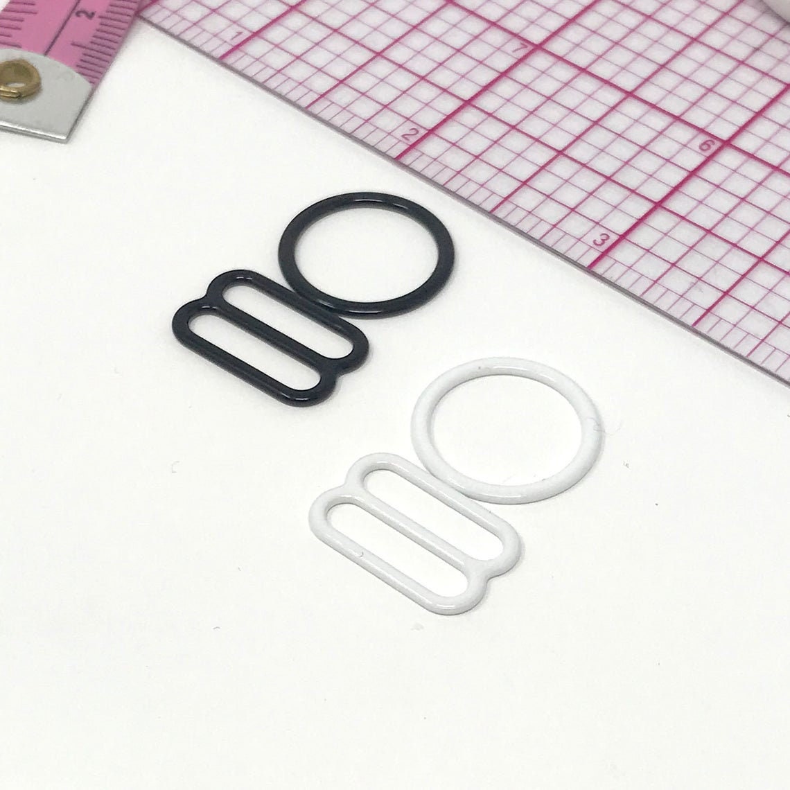 Plastic BRA Rings OR Sliders in pair set for swimwear or bra making - plastic