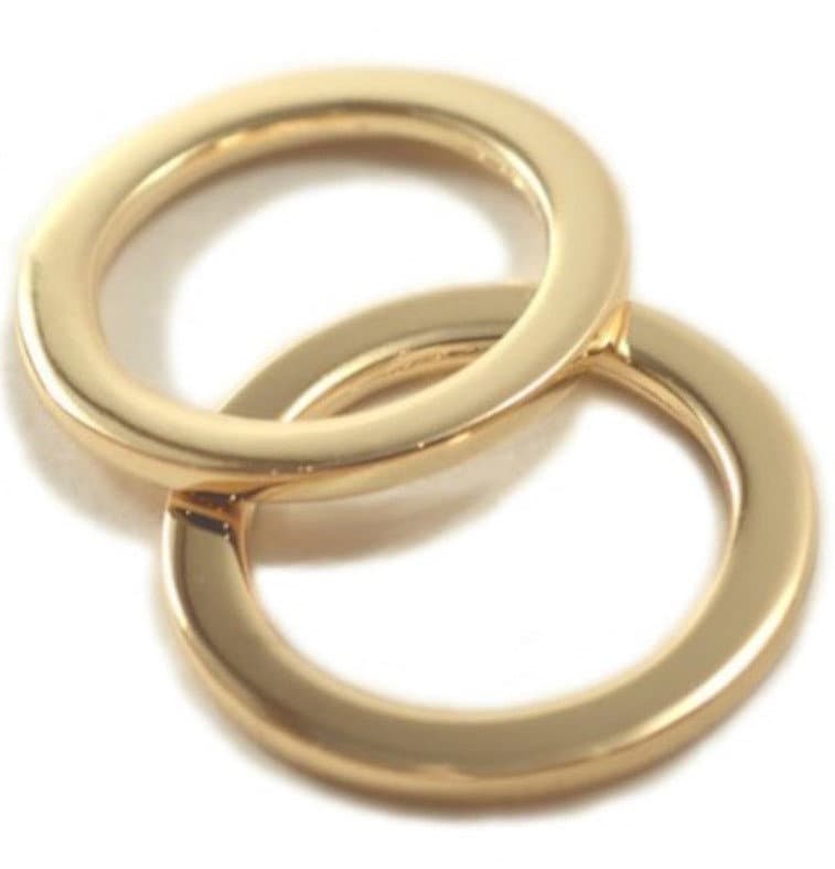 2.5 Inch Flat Cast O Rings, Super Shiny Nickel Finish, 6 Pack, Handbag Purse Bag Making Hardware Supplies, 3/8", RING 6 set