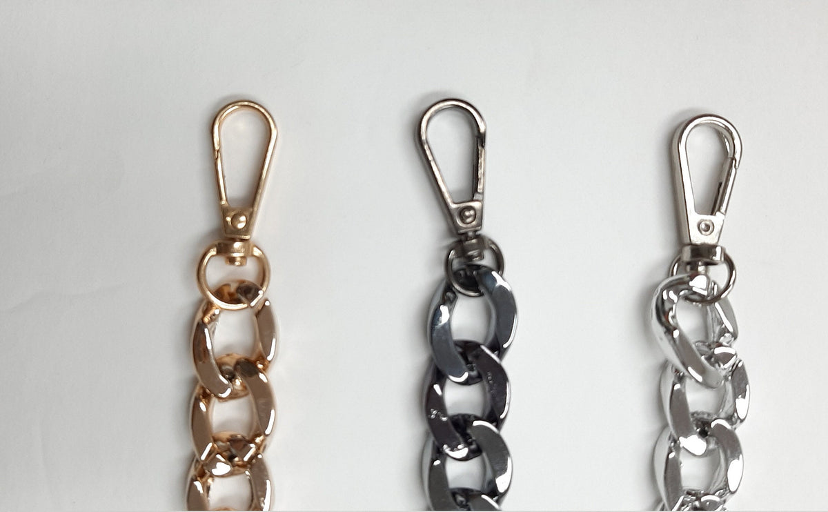 Chunky Gold Curb Chain Bracelet ,smooth gold curb chain bracelet ,gold Sliver and Gunmetal  link chain bracelet