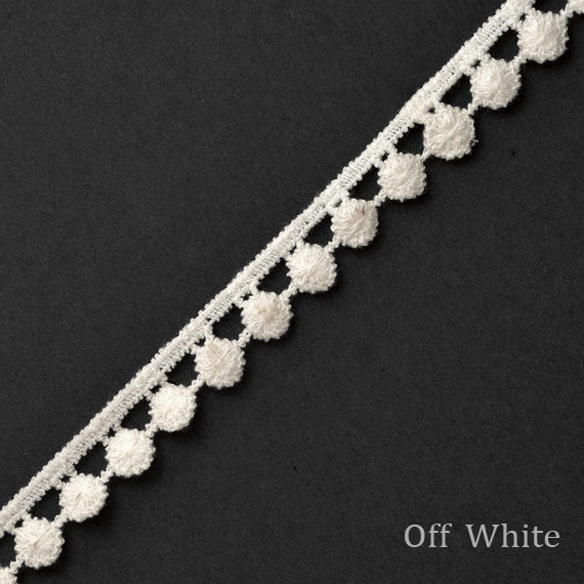 Cotton Small Pom Pom lace trim 1/2" - 10 yd - LA6996D